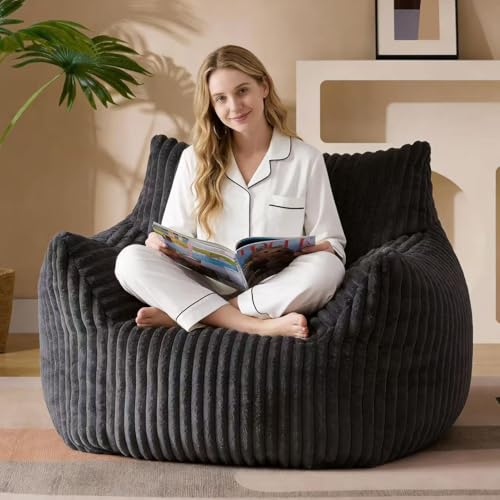 Giant Plush Bean Bag Chair Oversized Bean Bag Sofa Lounge...
