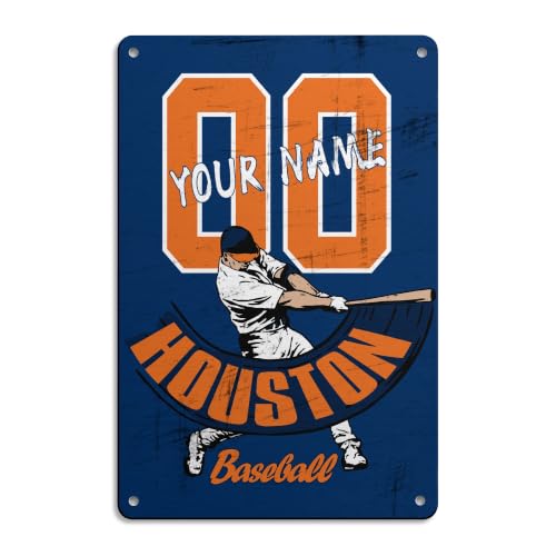 Image of ANTKING Houston Metal Sign Custom Sign Decor for Men Youth Boy Gifts
