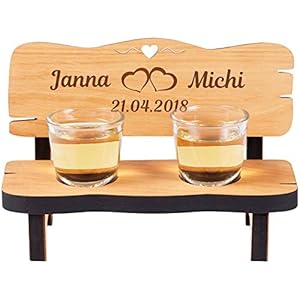 Geschenke 24 Personalisierte Schnapsbank mit Gravur I Herzen I Hochzeitsgeschenke für Brautpaar I Geschenke zur Hochzeit…