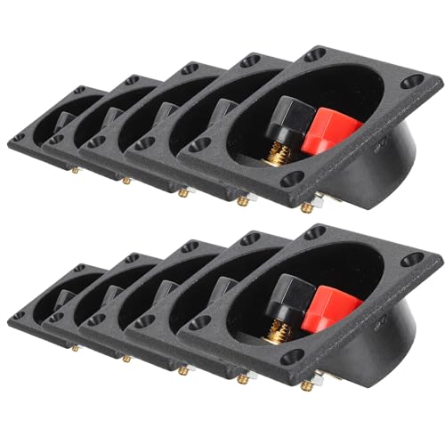 EXQUIMEUBLE 10個 スピーカーターミナルボックス 耐久性カーオーディオ用サブウーファー接続端子 簡単取付 音響機器修理交換対応