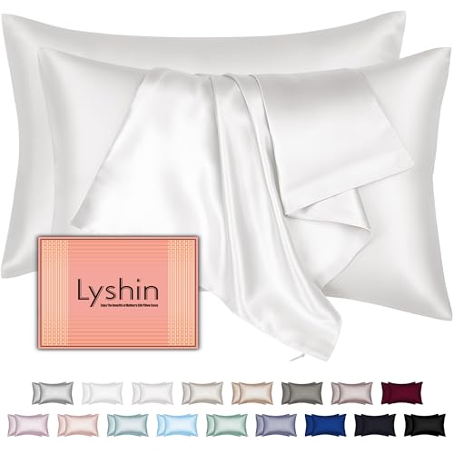 Mulberry Silk Pillow Cases 2 Pack King Size 20x36 Inches with Hidden Zipper, Ultra Smooth and Soft Breathable Cooling Silk Satin Pillowcase Set of 2, Better for Hair and Skin, Gifts for Women Men