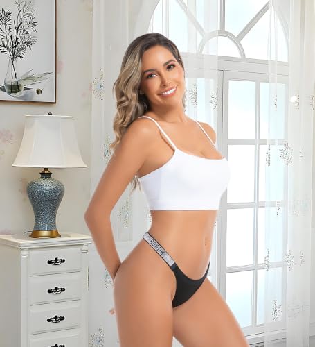 Image of Thong Women's Underwear Sexy Panties Shine Strap G-String Thongs 3 Pack