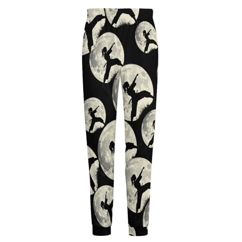 Taekwondo Girl in The Moon Men's Pajamas Pants Lightweight Sleep Lounge Pant Pjs Bottoms Casual Sleepwear 5