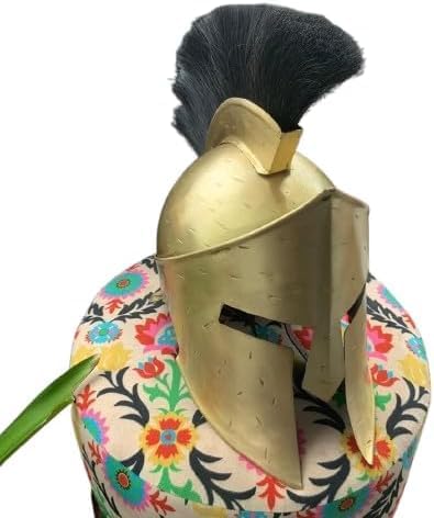 Helmet Handmade Greek Corinthian Armour with Black Crest Metal Replica Helmet for Cosplay, LARP, Halloween, Costume or Display