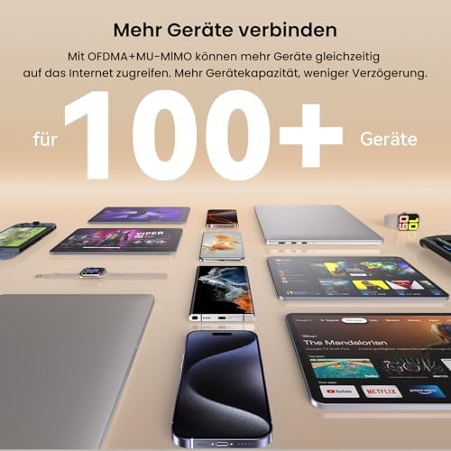 Bild 5 - Tenda Nova ME3 Pro Wi-Fi 7 Mesh System (BE3600 Dualband 2882Mbit/s 5GHz, 688Mbit/s 2,4GHz) 3X Gigabit-Ports pro Einheit, VPN, NFC, 4K-QAM, WPA3, empfohlen für Häuser mit 3-4 Schlafzimmern, 3er-Pack