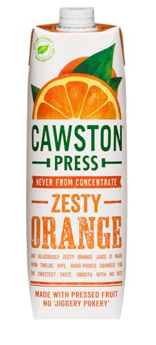 Cawston Press, 100% Squeezed Juice Cartons All Natural, Vegan, No Added Sugar Hand Picked Oranges, 1 L (Pack of 6)