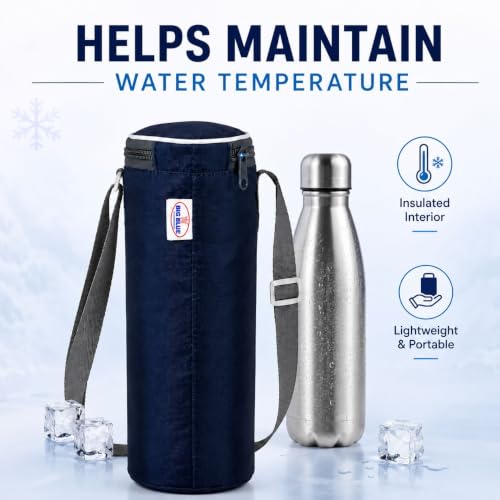 Image of Big Blue Water Bottle Cover, Insulated,Navy Blue, for 1L