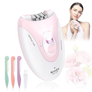Epilator for Women, 2-Speed Rechargeable Hair Removal Device with Massage Pad & LED Light, Smooth Glide Epilator for Face, Arms, Legs & Underarms