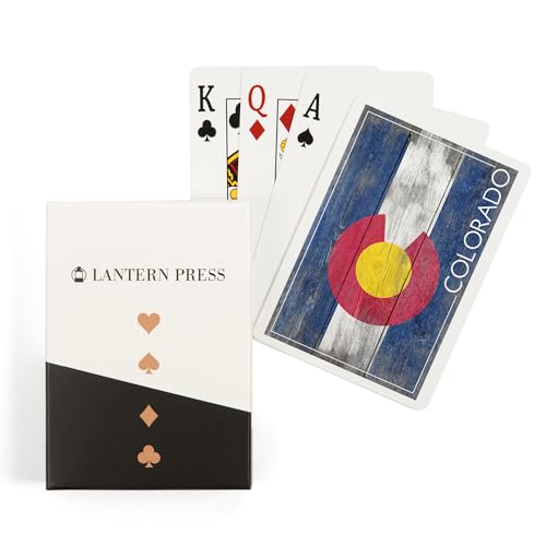 Lantern Press Colorado, Rustic State Flag, Baraja de 52 Cartas Poker