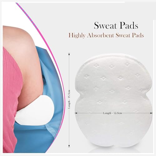 Image of Disposable Under-arm Sweat Pads for Men & Women - Highly Absorbent Cotton Sweat Shields, Peel-Off Adhesive, Odour Control & Anti-Stain Underarm Liners - Pack of 30