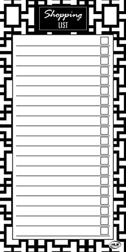 Shopping List Planner with Magnetic Back for Fridge, Stylish Art Deco Design (3 Pack)