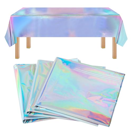 3 Pcs Nappe Anniversaire, Nappes à Paillettes Colorées, Nappes en Plastique à Paillettes...