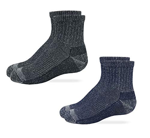 Wrangler Youth Boys Full Cushion Mini Crew Quarter Socks 2 Pair Pack