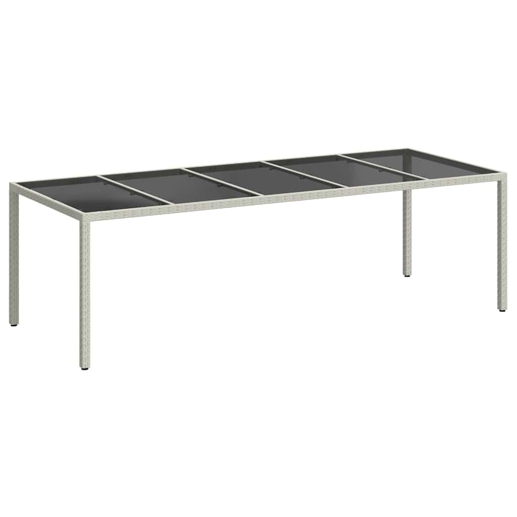 Table de jardin en résine tressée blanche idéale pour de grands repas de famille