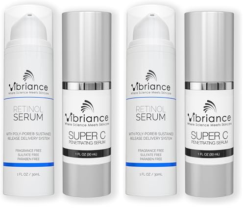 Image of Vibriance Dynamic Duo Skincare Bundle | Super C Vitamin Serum, Retinol Skin Care Set - Age-Defying Night and Day Retinol and Vitamin C Serum for Face Routine Skincare Kit (Pack of 2)