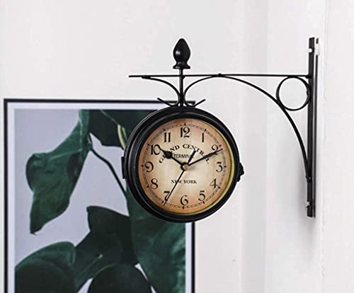 Horloge murale rétro double face étanche pour décoration intérieure - 5