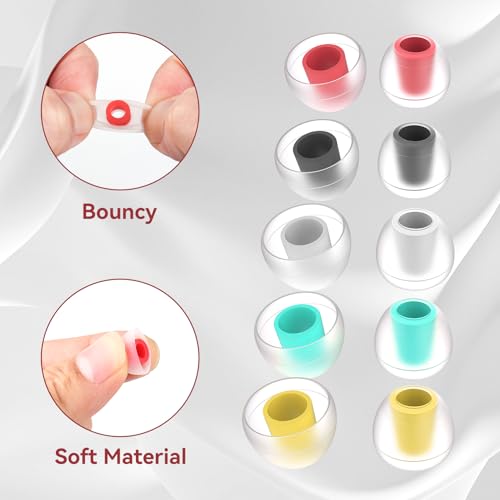 Image of 5 Pairs KBEAR 07 Ear Tips, KINBOOFI Silicone IEM Eartips,Red Small Earbuds Eartips for KZ ZST ZS10 PRO AS10 ZSN ZSN ZSN PRO X ZSN PRO ZAR ZS10 PRO X Wired Headphone (RED,S /S /S,5 Pairs)