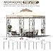 Morikoro 10x10 Canopy Replacement Top Double Tiered Gazebo Cover for Yard, Patio & Garden Durable Sunshade Replacement (BeigeBrown with lace)