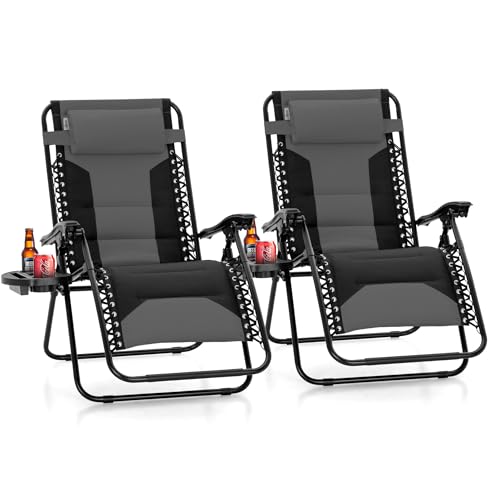 Sophia & William Oversized XL Zero Gravity Recliner Chair Set of 2 Padded, Folding Reclining Lounge...