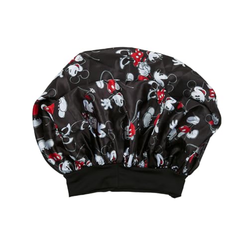 Bonnet Disney Mickey et Minnie Mouse satin avec imprimé intégral noir