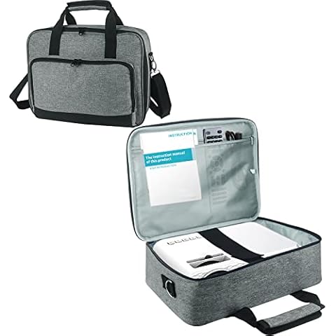 Boczif Projector Carrying Case, Projector Bag Compatible with Most Major Projector, Portable Storage Travel Case with Laptop Compartment & Adjustable Shoulder Strap for Mini Projector and Accessories Cover