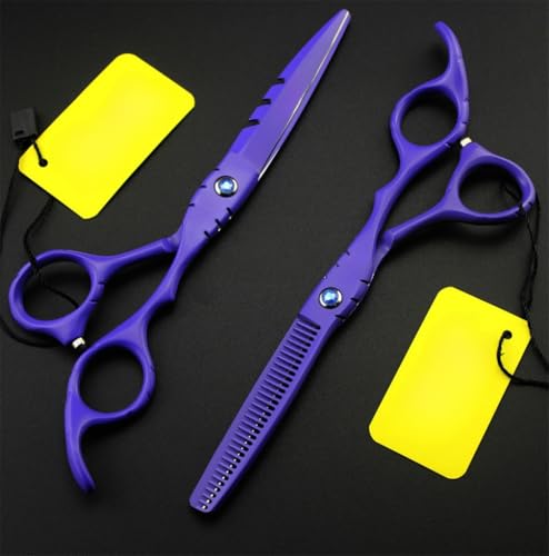 JYBNBBE Tijeras de peluquería Profesionales de 5,5 Pulgadas, Color Morado, afiladas a Mano, para Madres, Padres y Amigos,5.5 Inches
