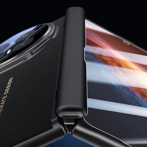 Coque pour Honor Magic V6 en cuir rouge avec support et protecteur d'écran