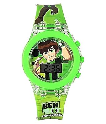 Timehunt BEN10 Led Glowing Light Watch Colourful Disco Led Light Digital Kids Wrist Day Night Watch Boys Watch Birthday Gift Toy Digital Watch