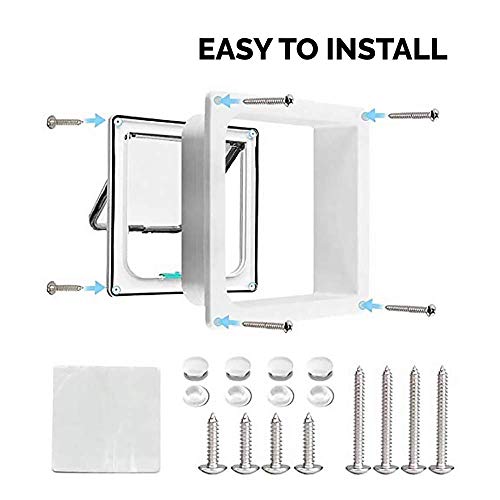 PetsN'all Cat Door 4-Way Locking Pet Door Small Dogs Indoor/Outdoor with Telescopic Frame Doggie Door Cat Flap - Image 4