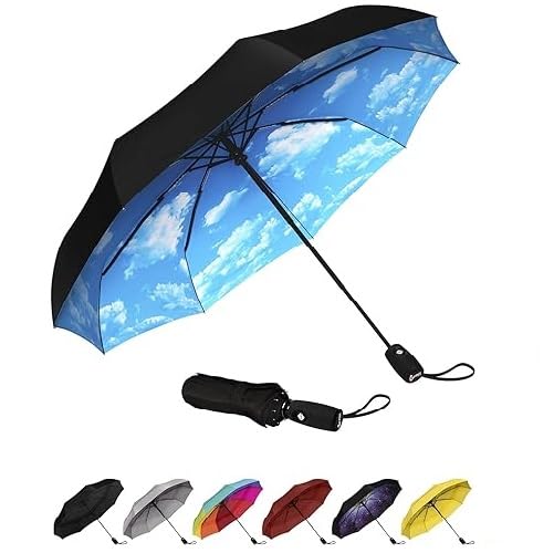 Image of 3 Fold with Auto Open and Close Umbrella For Man Women Kids Girls and Boys Rain and Wind Resistant Umbrella