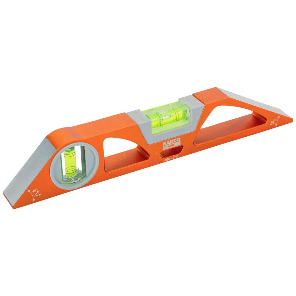 Bahco Orange/Black 466-250 Scaffolders Level 250Mm Magnetic Aluminium Body Tool Site