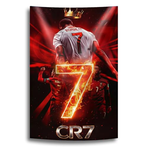 VOFAVOR Soccer Star CR7 Wall Tapestry Posters Wall Hanging Decoration for Bedroom Dorm Cool-for Party Art Wall Tapestry39x59 Inch (02)