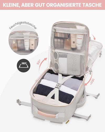 LOVEVOOK Ryanair Handgepäck 40x30x20, Handgepäck Rucksack Tasche Reiserucksack Flugzeug, Carry On Hand Luggage Travel Backpack für 13,3 Zoll Laptop Damen Herren, Klein Cabin Bag Eurowings Wizz