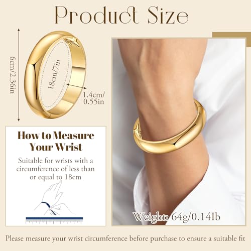 Gold Bangles Bracelets Set for Women Gold Polished Chunky Bangle Trendy Wide Chunky Cuff Bangle Jewelry Gift 3 Pcs2