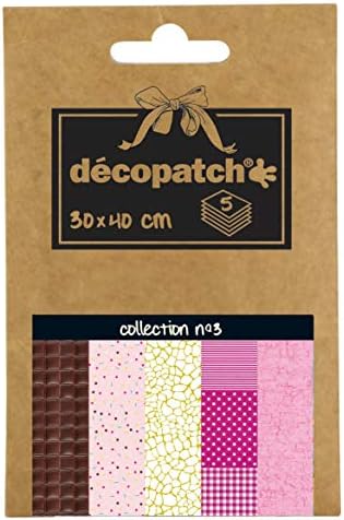Décopatch - Ref DP006O - Pocket Papers Collection No. 6 - Contains 5 Complementary Sheets of Décopatch Paper, Each Sheet is 30 x 40cm, Small 13 x 9.5cm Pack Size