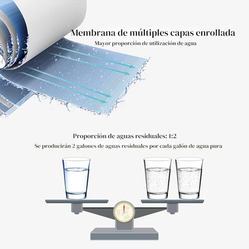 Miniatura 6 de Universal Compatible 100 Gpd Membrana De Ósmosis Inversa Replacement-Nsf Certificado Elimina 98 De Contaminantes En Agua