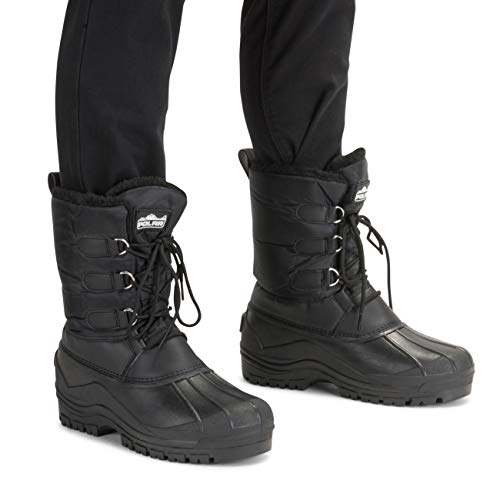 Image of POLAR Mens Muck Lace Up Short Nylon Winter Snow Rain Lace Up Casual Duck Boots