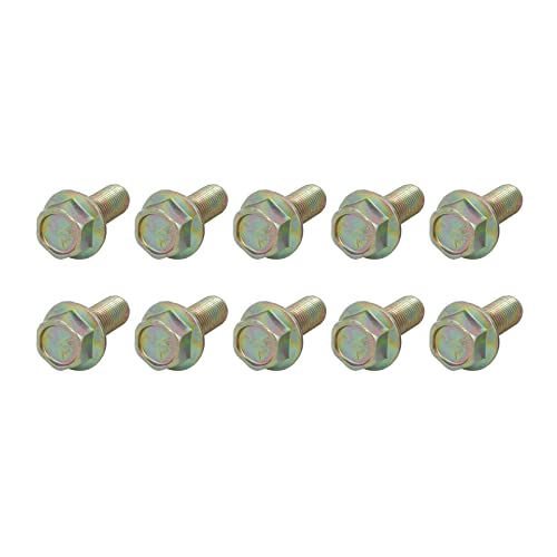 Image of METALLIXITY Flanged Hex Head Bolts (3 /8-24 x 1) 20pcs, Hexagon Serrated Flange Bolt Carbon Steel Screw - for House Construction Hardware Fasteners
