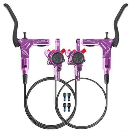 Qualoramall Bicycle Hydraulic Disc Brake Kits Aluminium Alloy Cycling Hydraulics Discs Brakes Set Mountain Bike Hydraulic Discs Brake Set Compatible with 160mm 180mm 203mm Disc(purple)