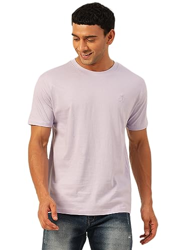 Image of Solid Soft Cloth Round Neck Cotton Relaxed Fit T Shirt