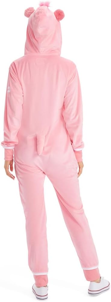 Tipsy Elves 80's Cartoon Bear Costume for Women - Classic Cute Retro Rainbow Belly Cartoon Bear Front Zipper Onesie Jumpsuit