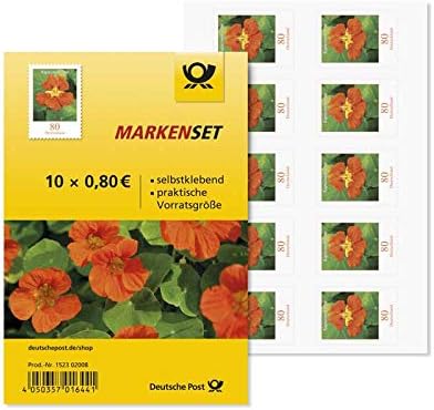 Markenset Kapuzinerkresse, Briefmarke zu 0,80 €, 10er-Set, selbstklebend