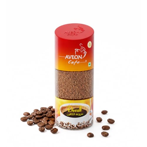 Image of Aveon Cafe Decaf Flavored Instant Coffee - 100g | Delightful Decaf Coffee Granules with Rich Flavor | 100% Brewed-to-Perfection Decaf Coffee