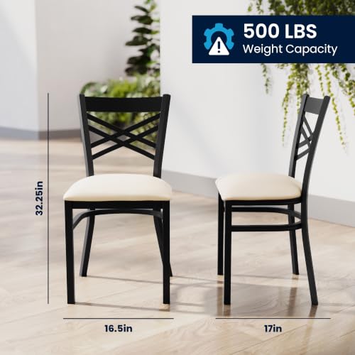 Image of Flash Furniture Hercules X-Back Chair - Vinyl Seat, Black /Tan, 2-Pack