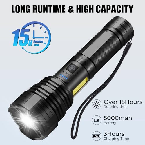 Bercol P50-5-COB-2P Flashlights Led High Lumens Rechargeable thumb #2