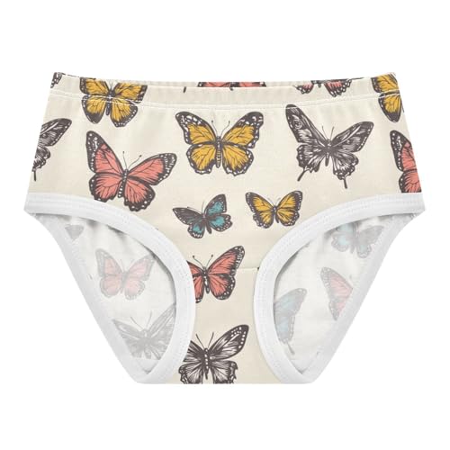ZZKKO Colorful Butterflies Girls Underwear Toddler Panties for Girls Comfort Brief Size 2T-8Y