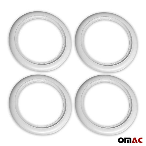 OMAC Auto Exterior Accessories Inserção universal de pneus de parede preto e branco | Aros de 38 cm