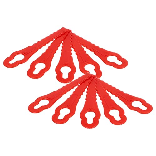 vhbw 10x Cuchilla repuesto compatible con Florabest FAT 18 B2-95940 PA6, FAT 18 B3-102971 PA6 cortacésped - Recambio, rojo, poliamida