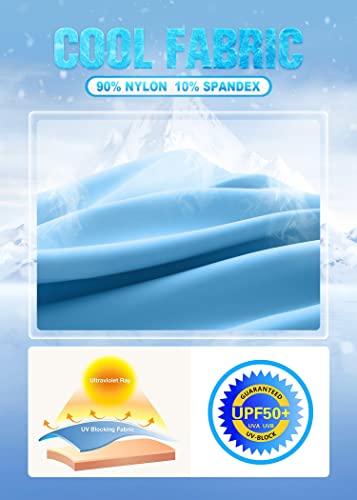 Iuga Women's Upf 50+ Long Sleeve Shirts Spf Sun Protection Rash Guard Shirts With Zipper Pockets Uv T-Shirt Fishing Hiking Blue #TOP3