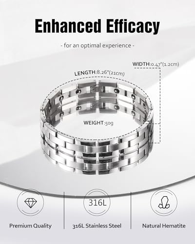 Image of Jecanori Magnetic Bracelets for Men - Men's Hematite Bracelet with Remove Tool & Jewellry Gift Box,Magnetic Field Therapy